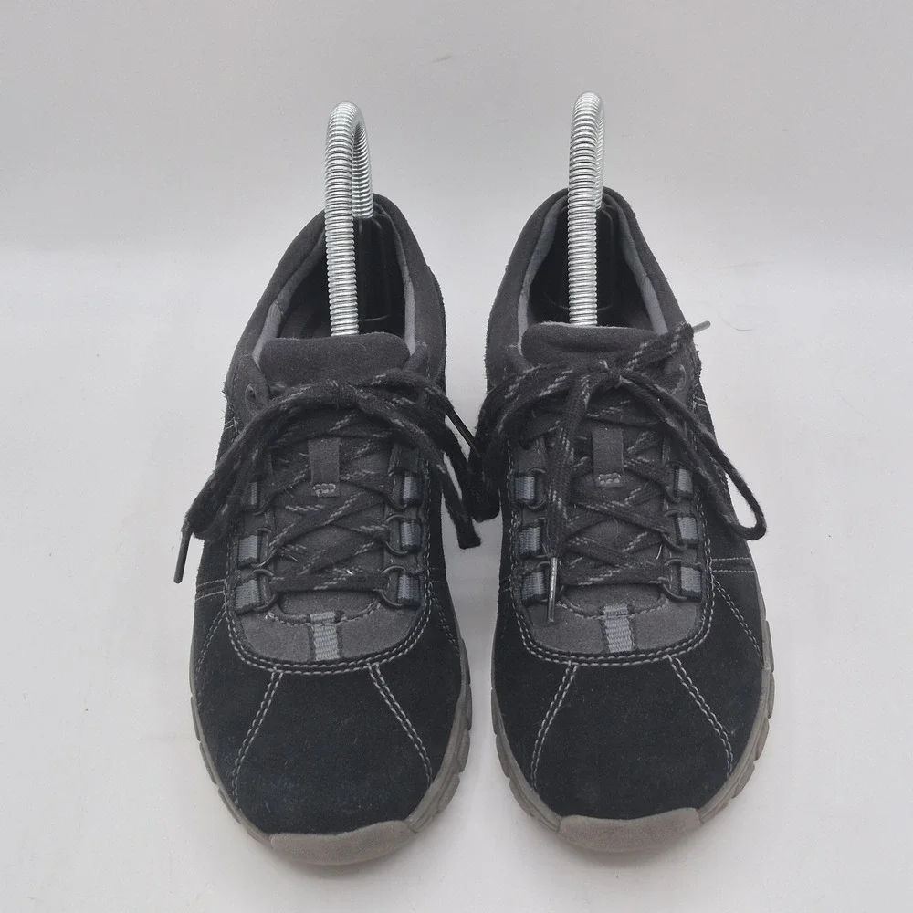 Clarks Shoes Womens Size 5.5 Black Suede Lace Up Comfort Sneakers 26067600‎